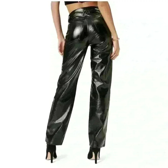 NWT Good American '90S Vinyl High-Waisted Pants - Picture 3 of 13